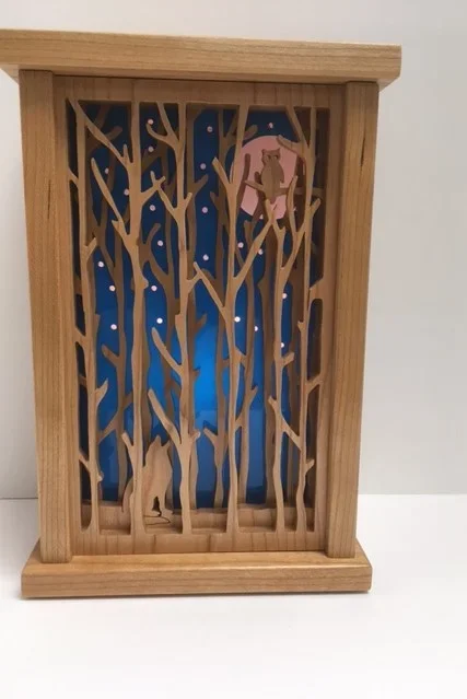 Cherry Wolf in the woods Night Light.webp
