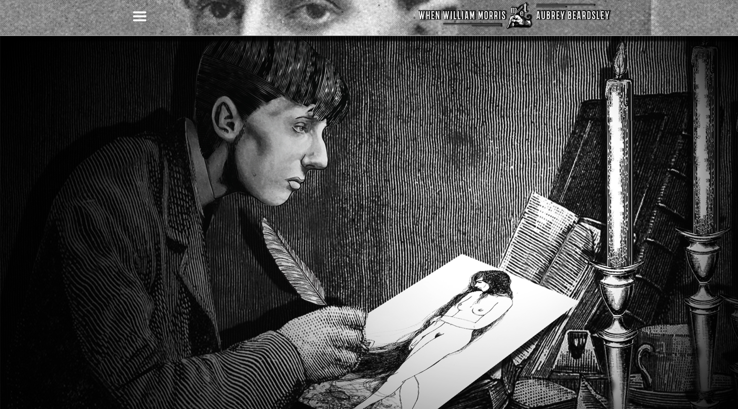 An interactive infographic detailing how William Morris launched Aubrey Beardsley’s career after rejecting him.INTERACTIVE DESIGN, ILLUSTRATION, COPY WRITING, AND ANIMATION