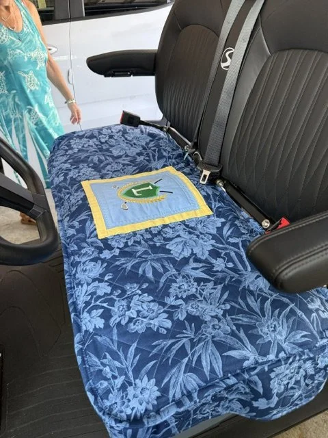 Golf Cart Seat Cover-Custom Sewn, Quilted & Embroidered