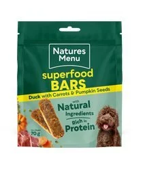 🦆 Looking for a treat that's packed with flavour and goodness?

Our Duck Superfood Air-Dried Bars are made with high-quality duck and gently air-dried to lock in nutrients while creating a satisfyingly chewy texture that dogs love.

🌿 Enriched with