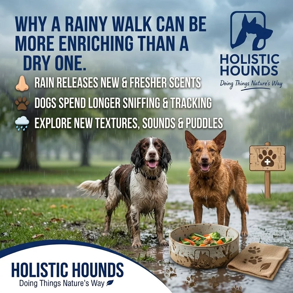 🌧️ Why a rainy walk can be MORE enriching than a dry one 🐾

We often look out of the window, see the rain and think: &ldquo;Maybe we'll just have a quick walk today.&rdquo;

But for your dog, a rainy day can actually create a completely different a