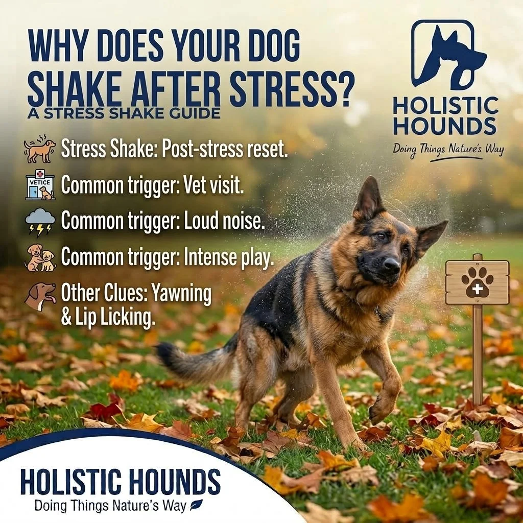🐾 Why does your dog shake after something stressful?

Have you ever noticed your dog suddenly have a good shake after something exciting, unsettling or stressful?

It isn't necessarily because they're wet or cold!

Dogs will often shake their bodies