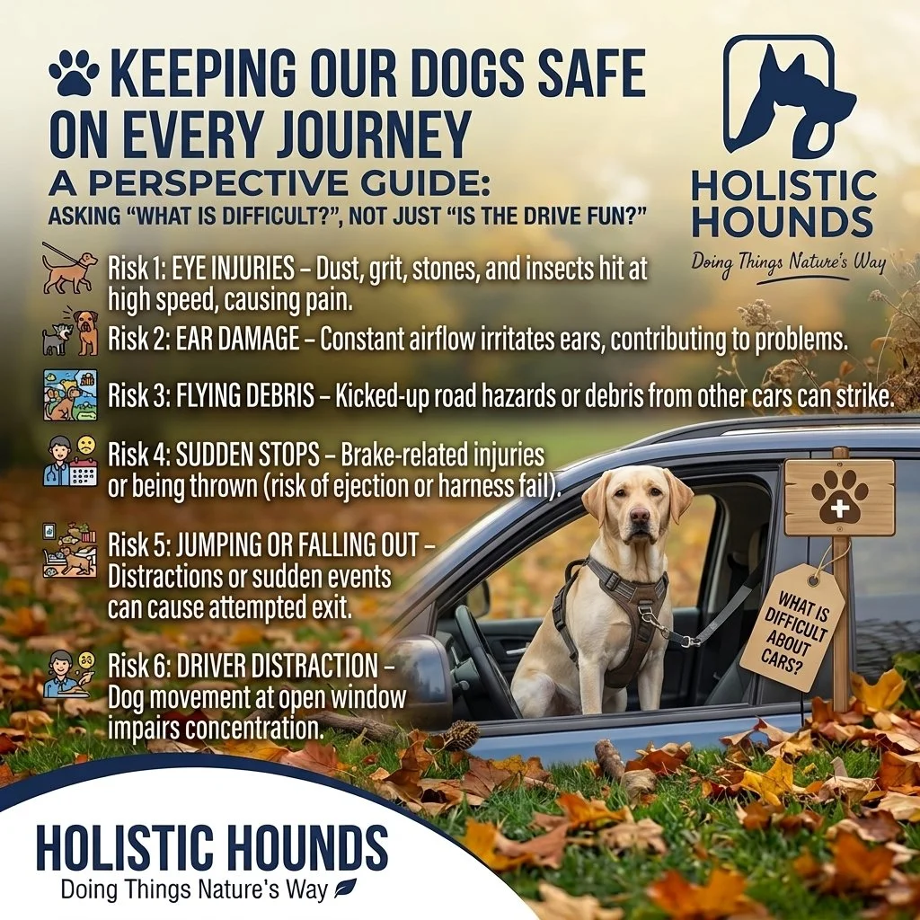 🚗🐶 That head-out-the-window feeling might look like fun&hellip; but it can be dangerous.

Most dogs love sticking their head out of the car window. The smells, the breeze and all those passing scents can be incredibly exciting. But there are some v
