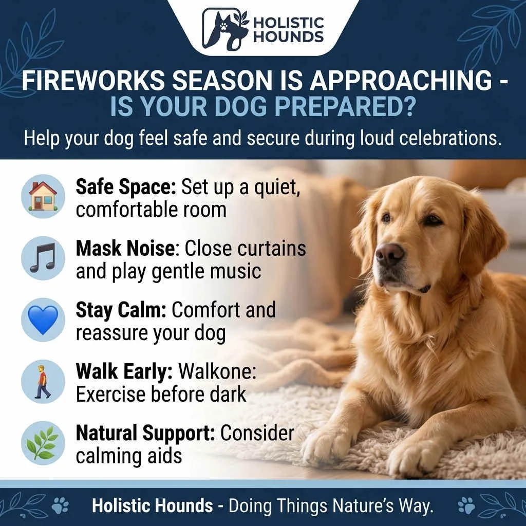 🎆 Fireworks season is approaching &ndash; is your dog prepared? 🐾

While fireworks can be exciting for us, the sudden bangs, flashes and unpredictable noises can be frightening for many dogs. The good news is there are things we can do to help them