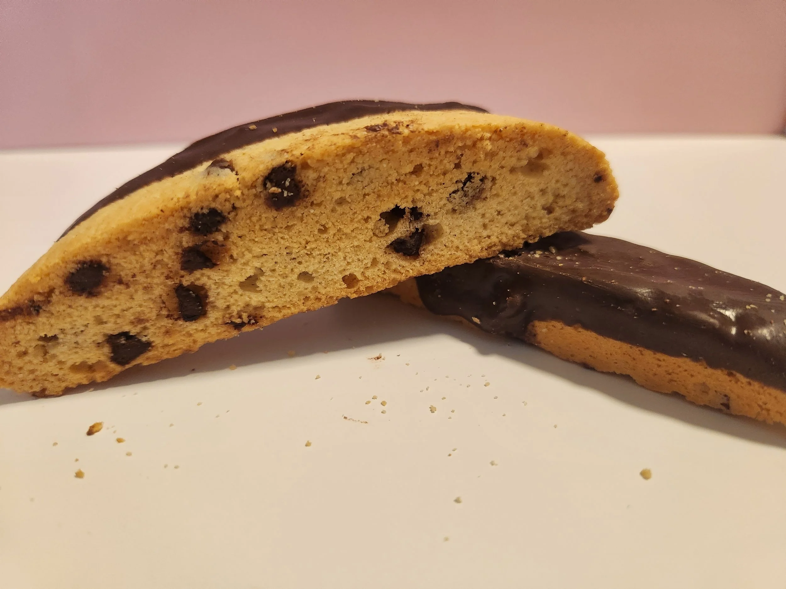 Dipped Chocolate Chip Biscotti
