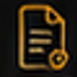 Icon of a clipboard with a checkmark and a small circle in the bottom right corner.