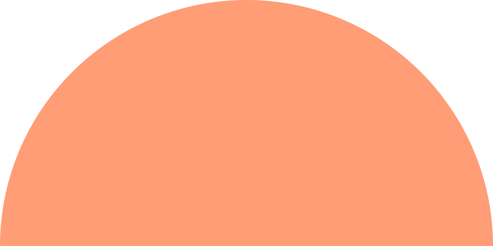 A large, solid, peach-colored semi-circle.