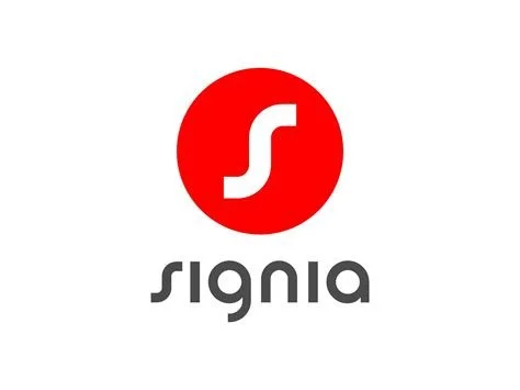 Signia logo with a red circle containing a white stylized 's' and the word 'signia' below it.