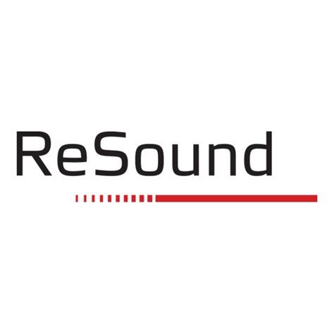 The logo for 'ReSound' featuring black text with a red underline.