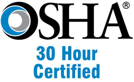 OSHA logo with the text '30 Hour Certified' underneath.