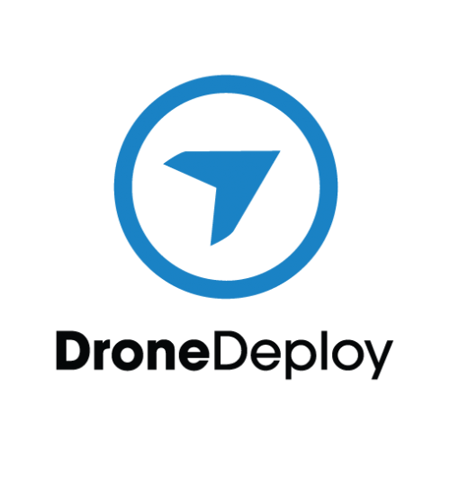 Logo of DroneDeploy featuring a stylized blue number 7 inside a blue circle, with the company name underneath