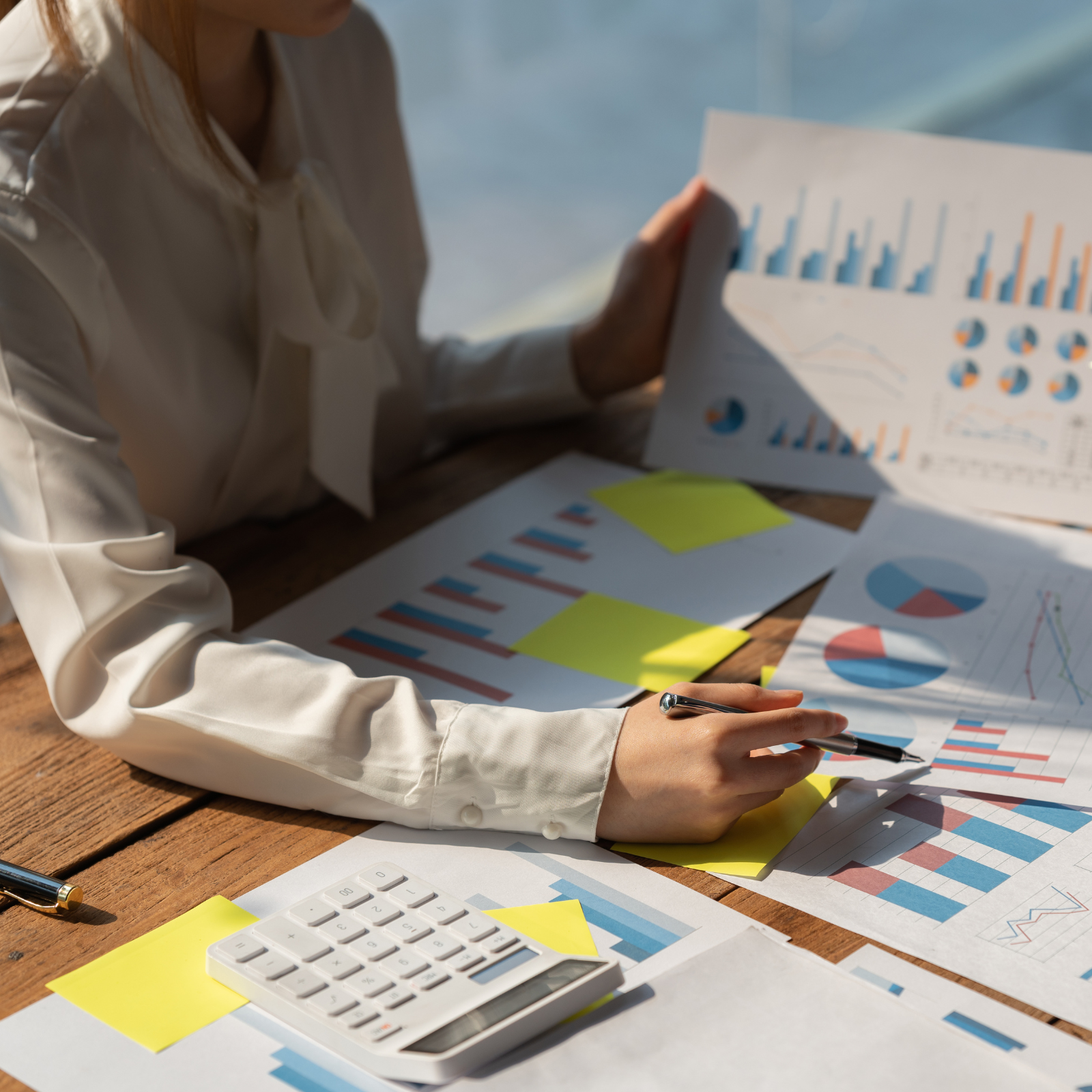 A woman planning out a marketing strategy