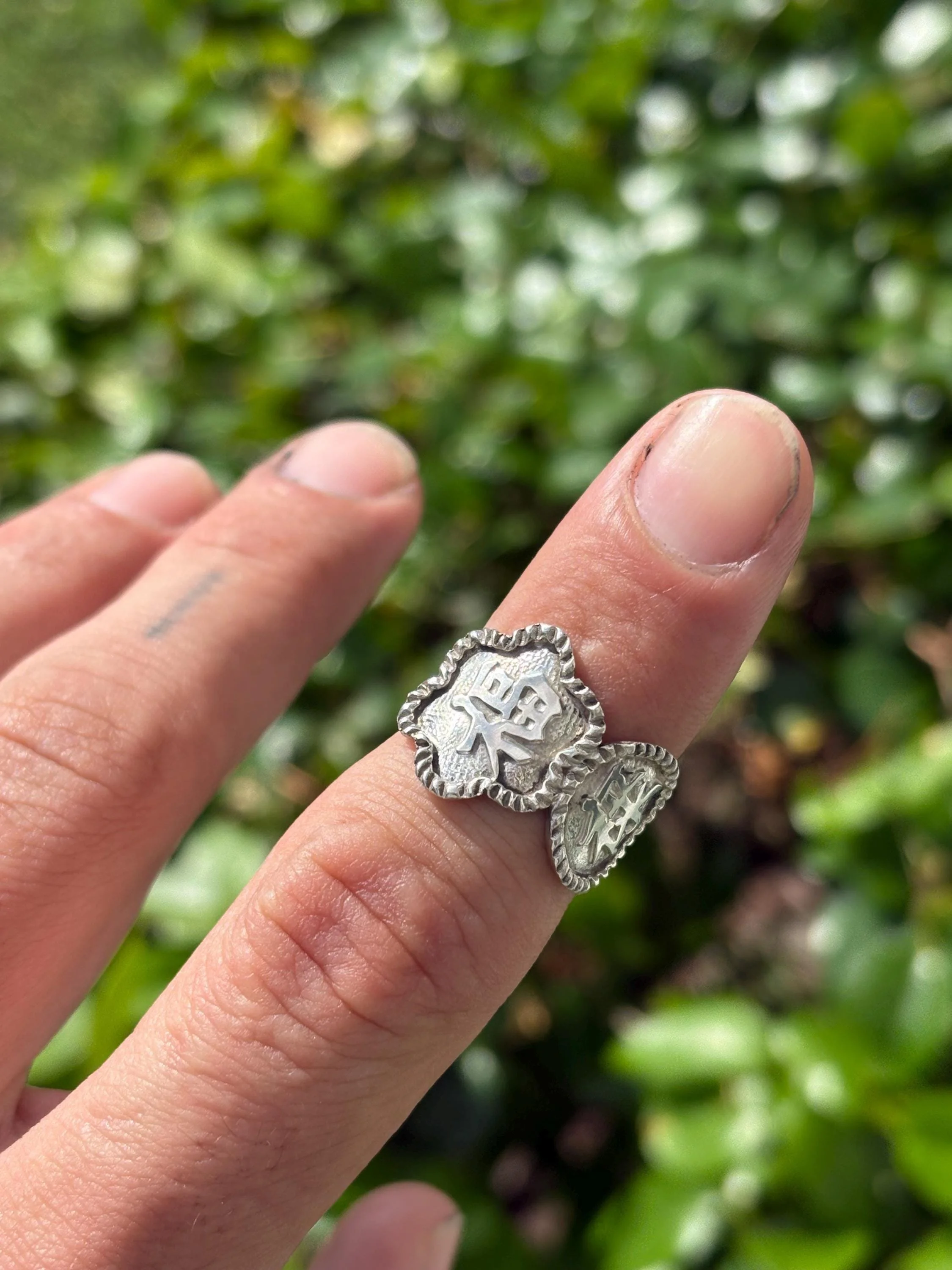 Sterling silver 925 spoon ring good fortune, prosperity, longevity