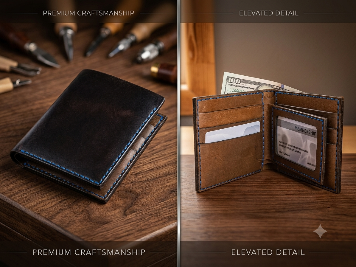 veg tan leather wallet