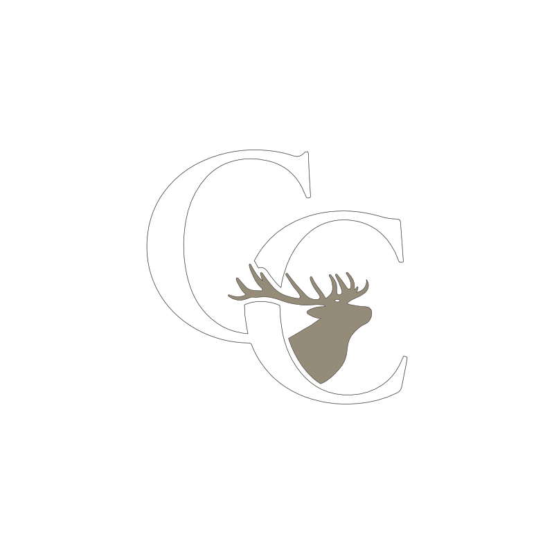 Logo with overlapping black and white letters 'C' and 'C' and a stylized deer head with antlers in the center.