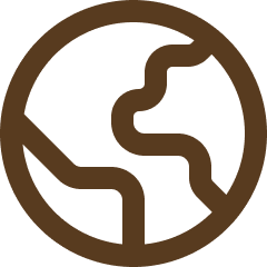 A brown circle with a diagonal line through it, representing a 'no smoking' sign.