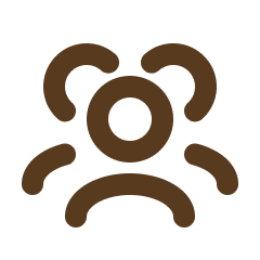 A simple line drawing of a bear's face with ears, eyes, nose, and mouth.