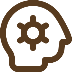 Silhouette of a human head with a gear inside