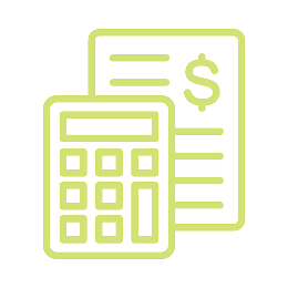 Illustration of a calculator and a receipt with a dollar sign.