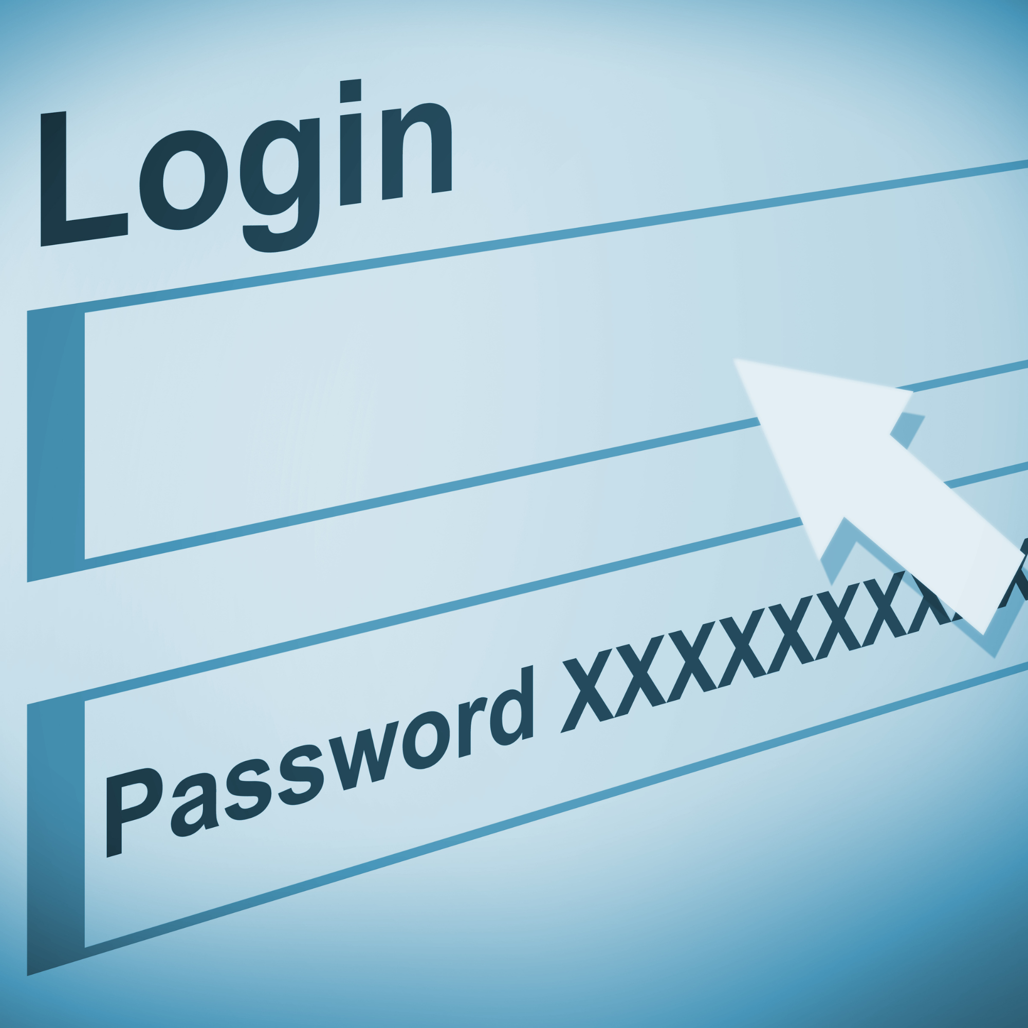 Close-up of a sign with the words 'Login' and 'Password' written on it.