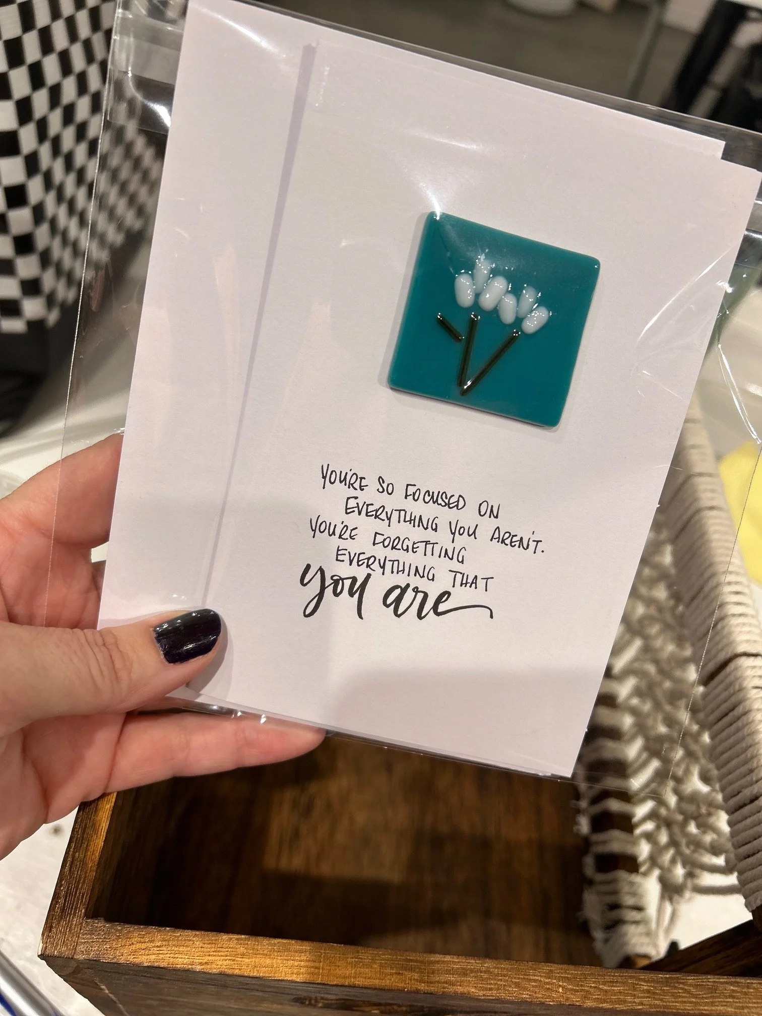 Custom Greeting Card with Fused Glass