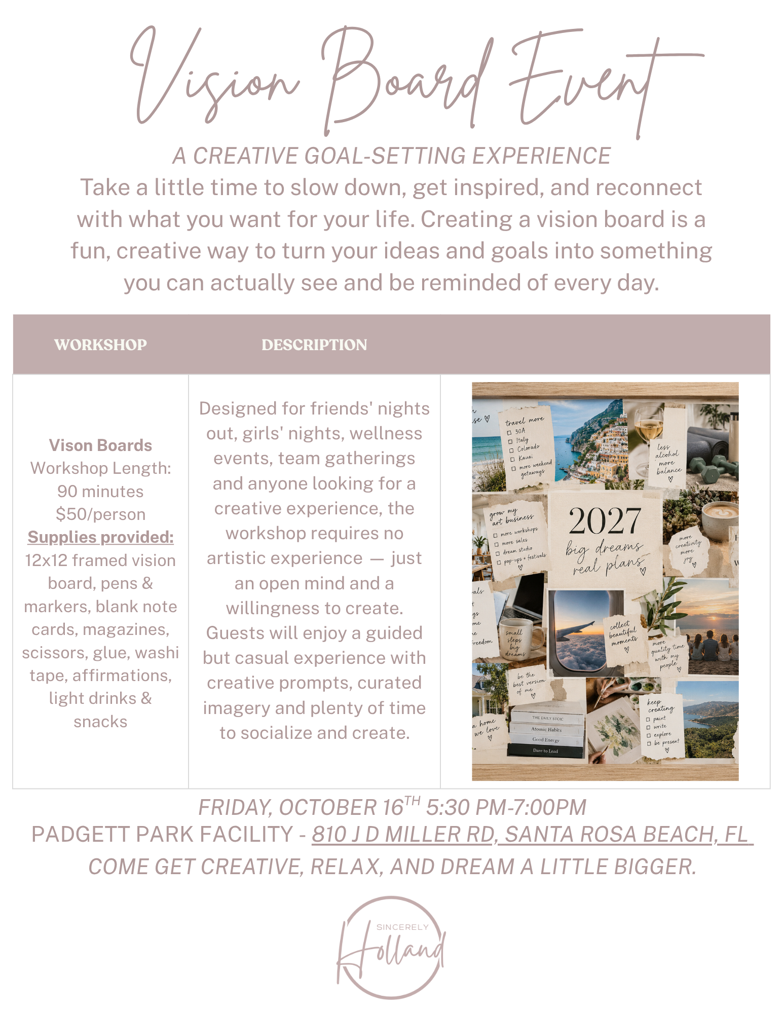 Creative Workshop - Vision Boards