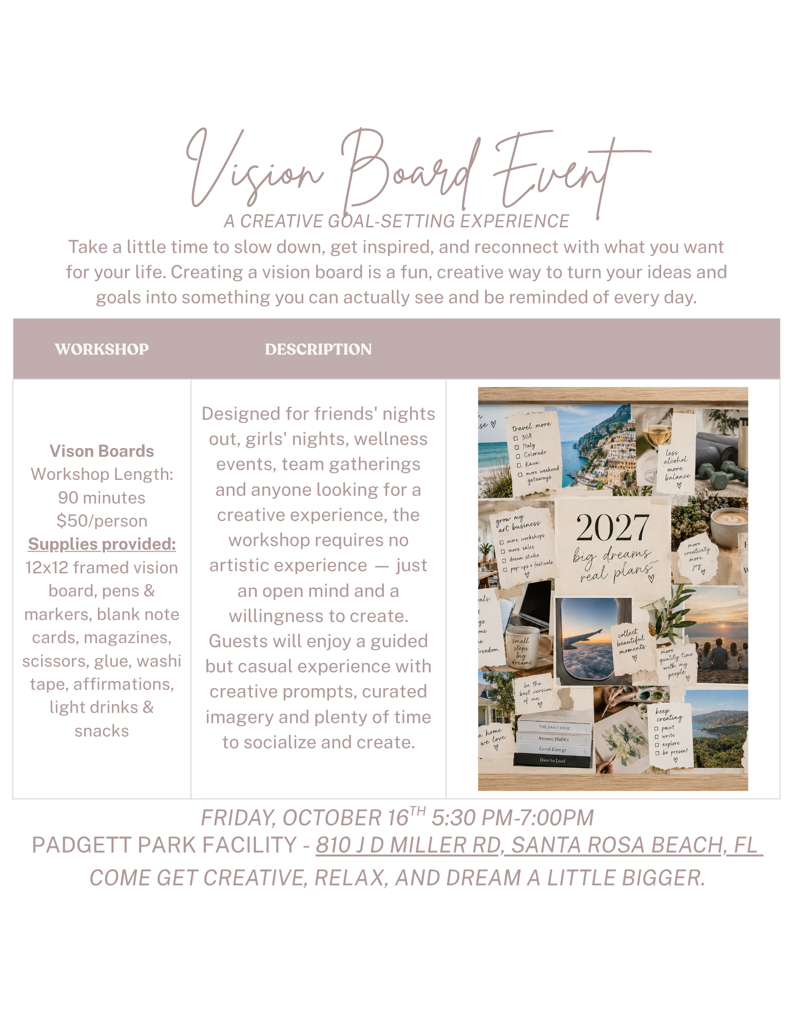Creative Workshop - Vision Boards