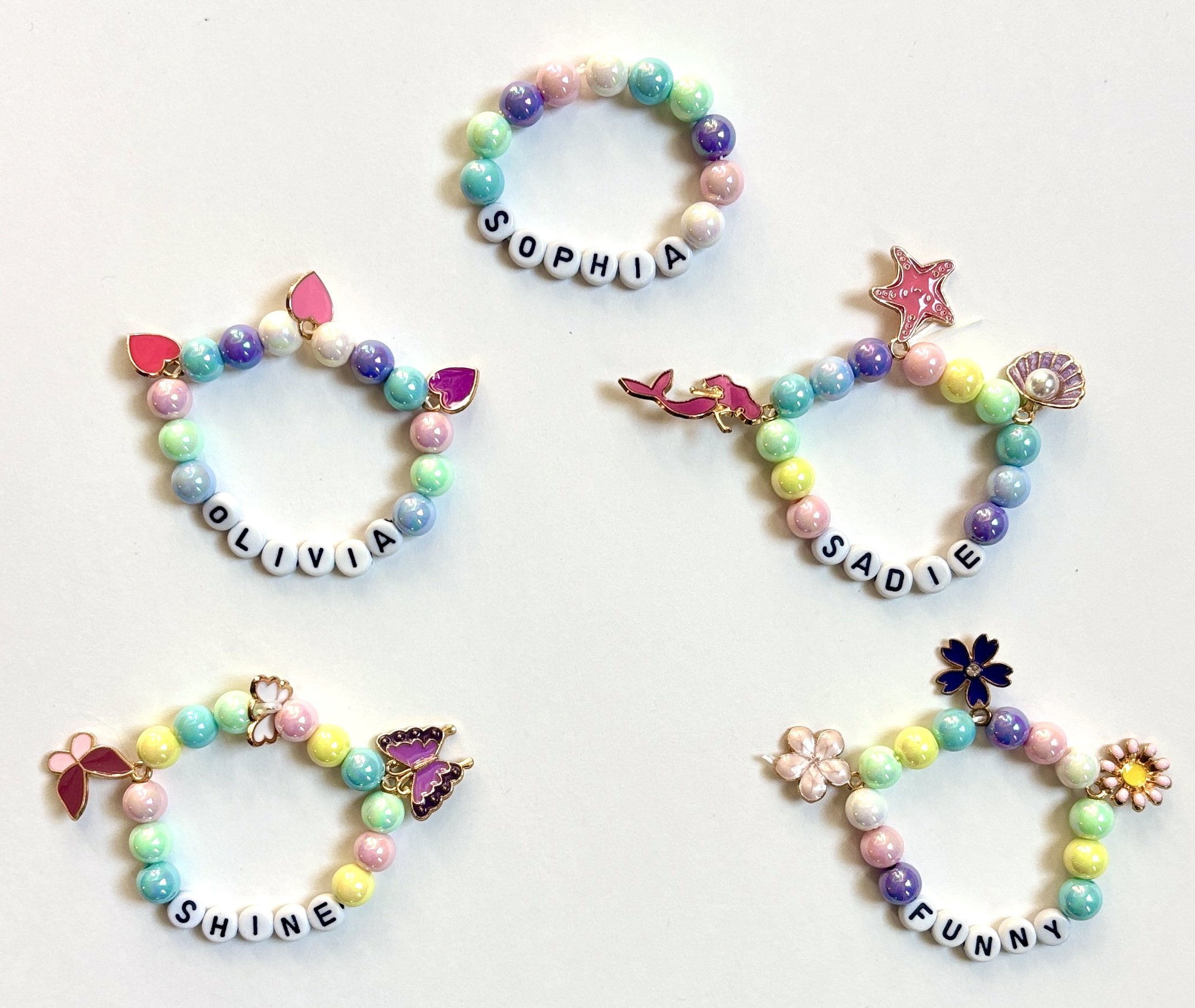 Pearlized Pastel Bead Collection + Optional Charm Upgrades
