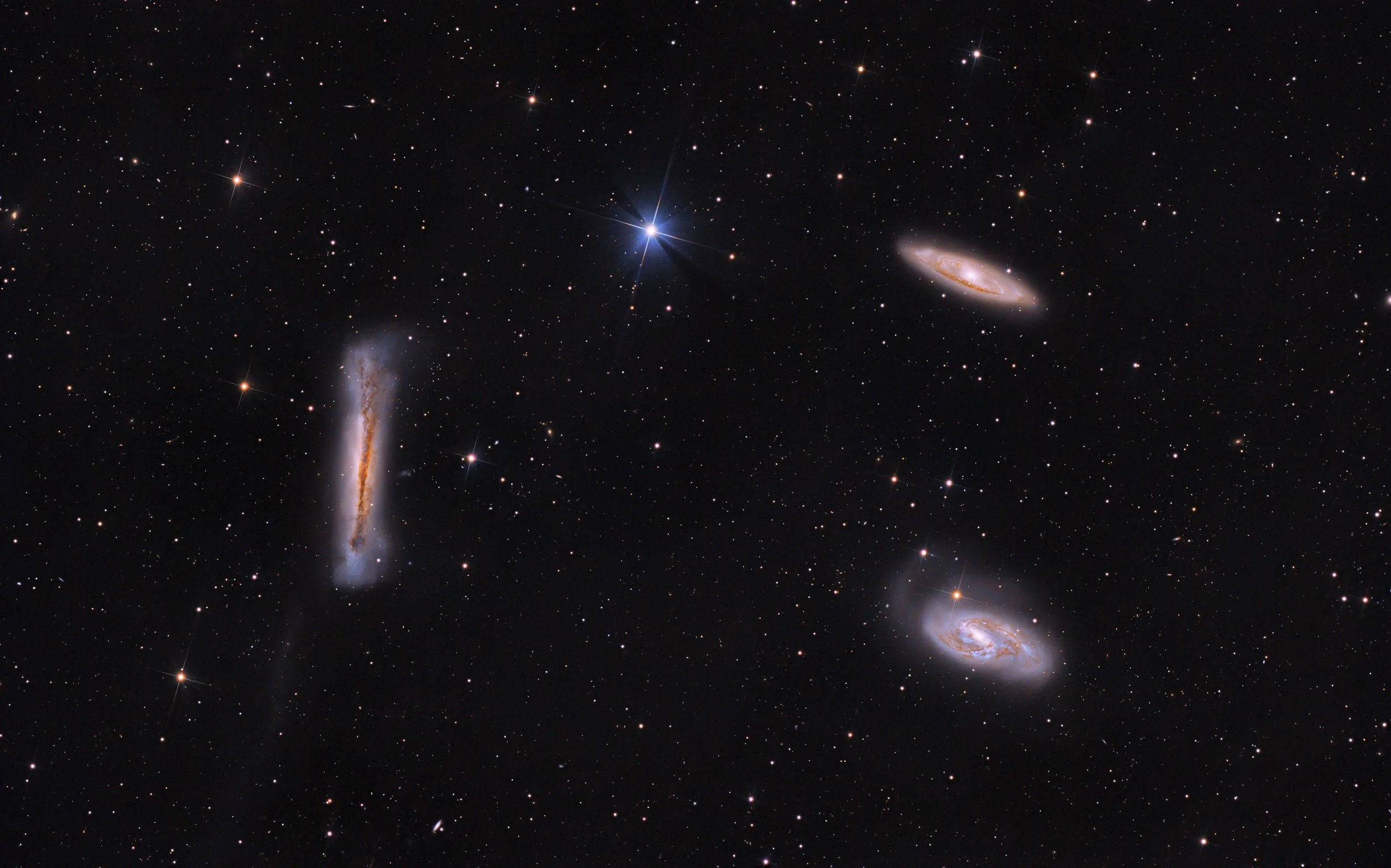 leo triplet m 65 m 66 ngc 3628 high-resolution deep sky astrophotography image captured from a backyard observatory by jbastrophoto.