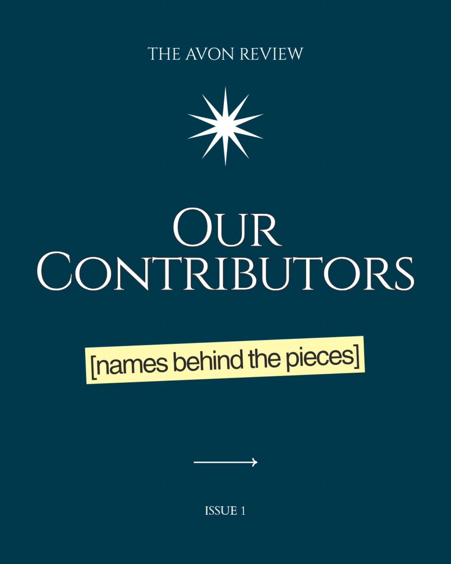 Meet our contributors from Issue 1!

Each of these names represent the beauty that is Issue 1. We're so grateful for all of them! 

Take a look at Issue 1, now available on our website 💙

#LiteraryJournal #creativewriting #writingcommunity #PoetryCo