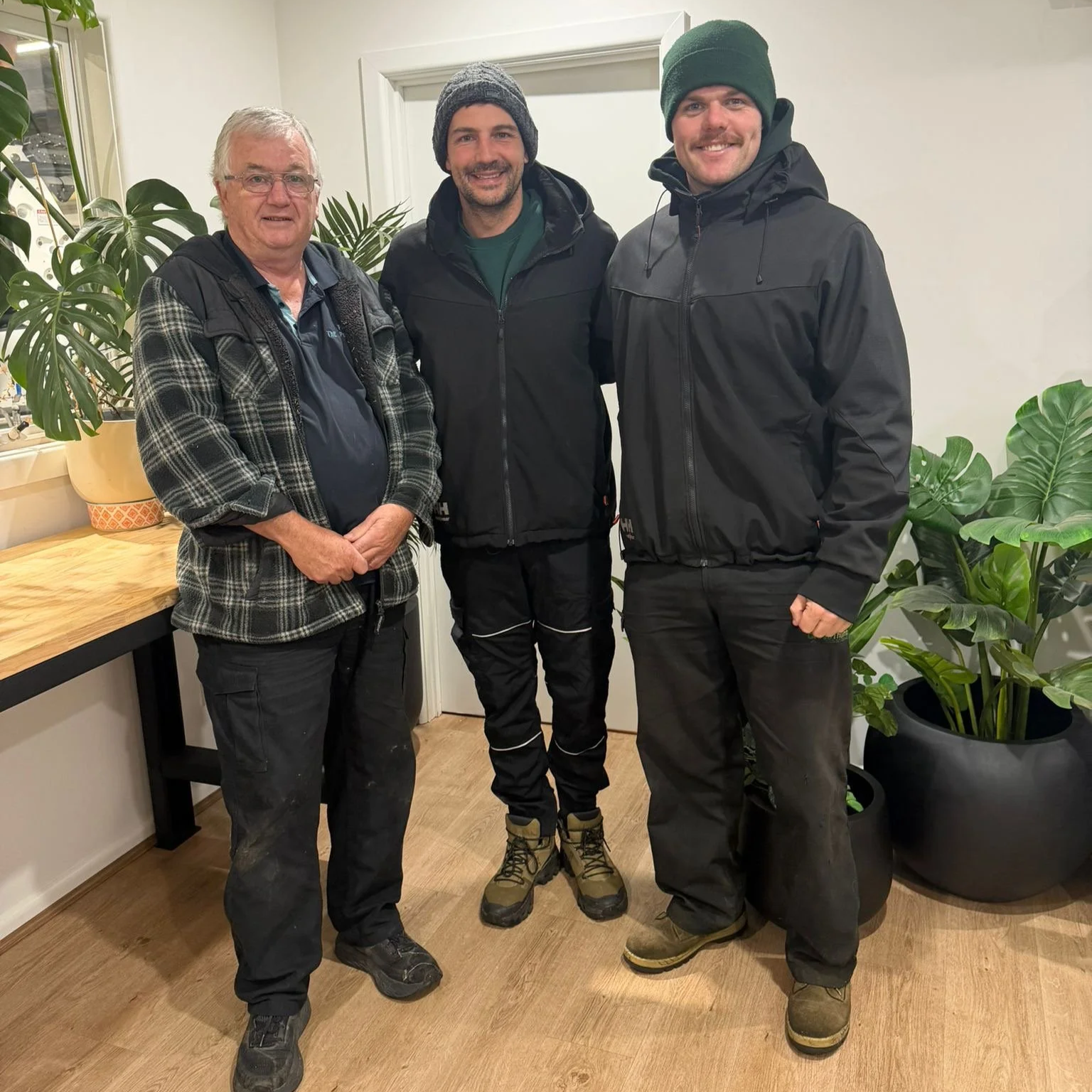 The men behind Modern Pool Care - Phil the previous owner, and Ryan the new owner with the operator and lead technician Billy