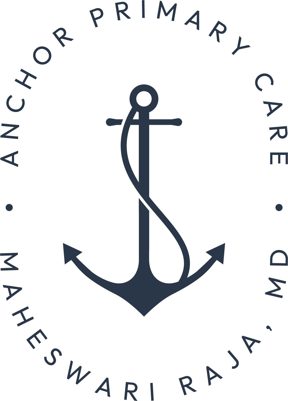 Logo of Anchor Primary Care featuring an anchor inside a circle and the text "Anchor Primary Care" around it.