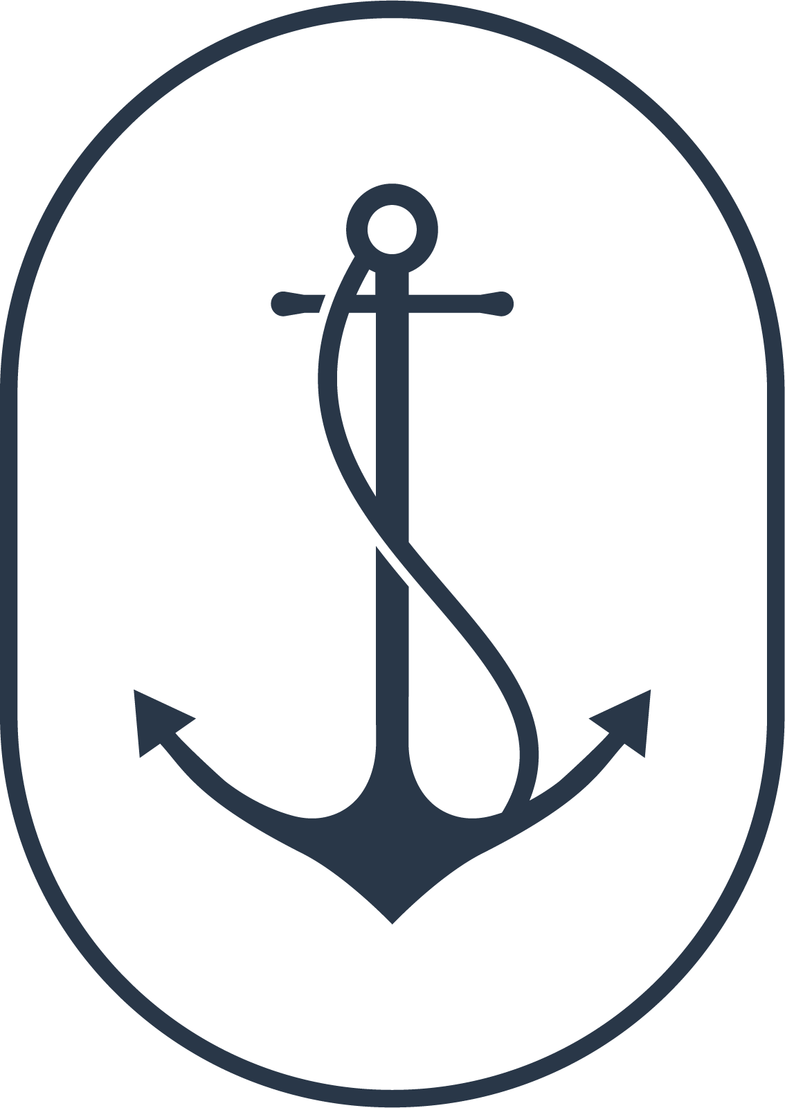 Anchor logo inside an oval shape.