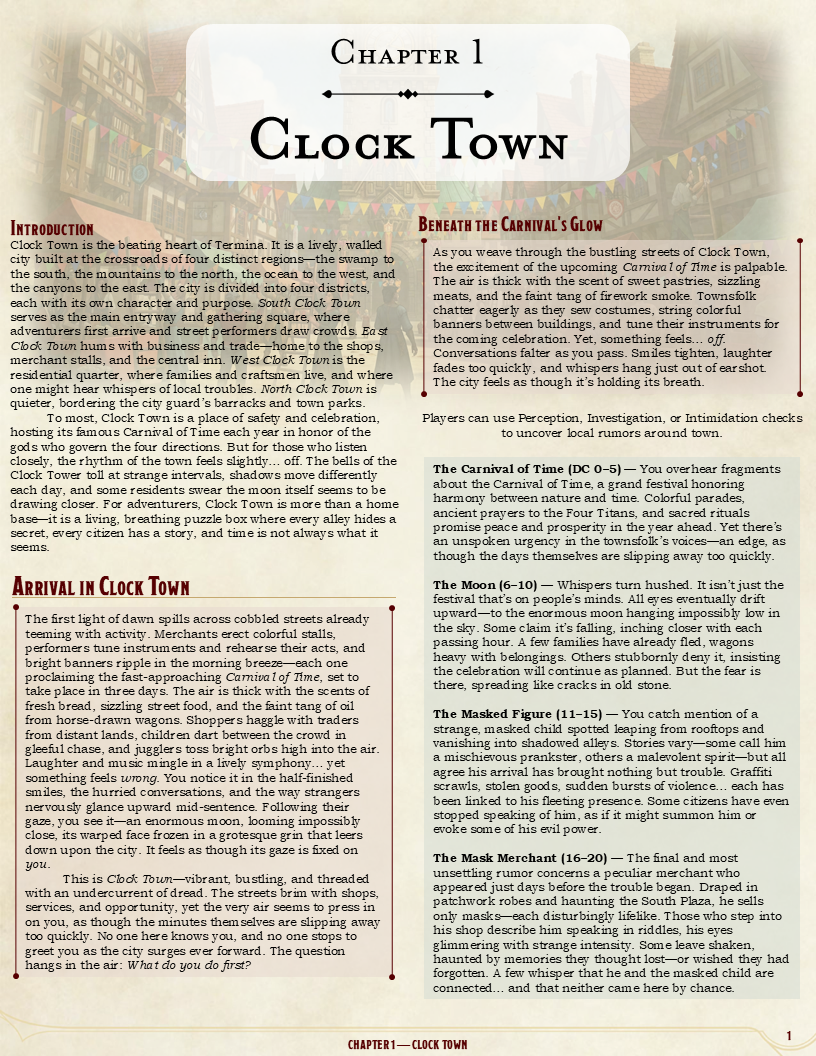 Chapter 1 Clock Town