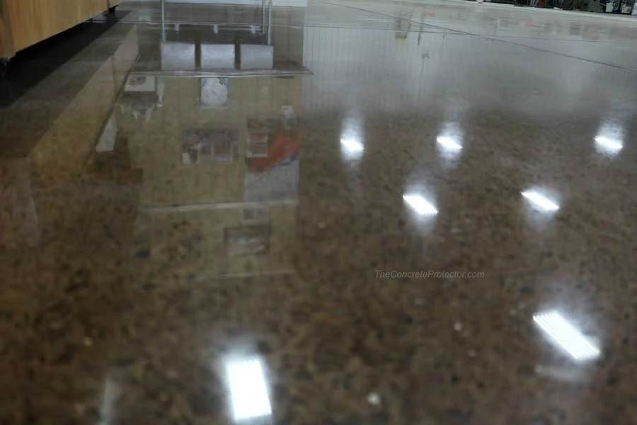 High-gloss scientific concrete polishing in New Jersey featuring a smooth, seamless, reflective concrete floor with a durable, low-maintenance finish for residential and commercial spaces