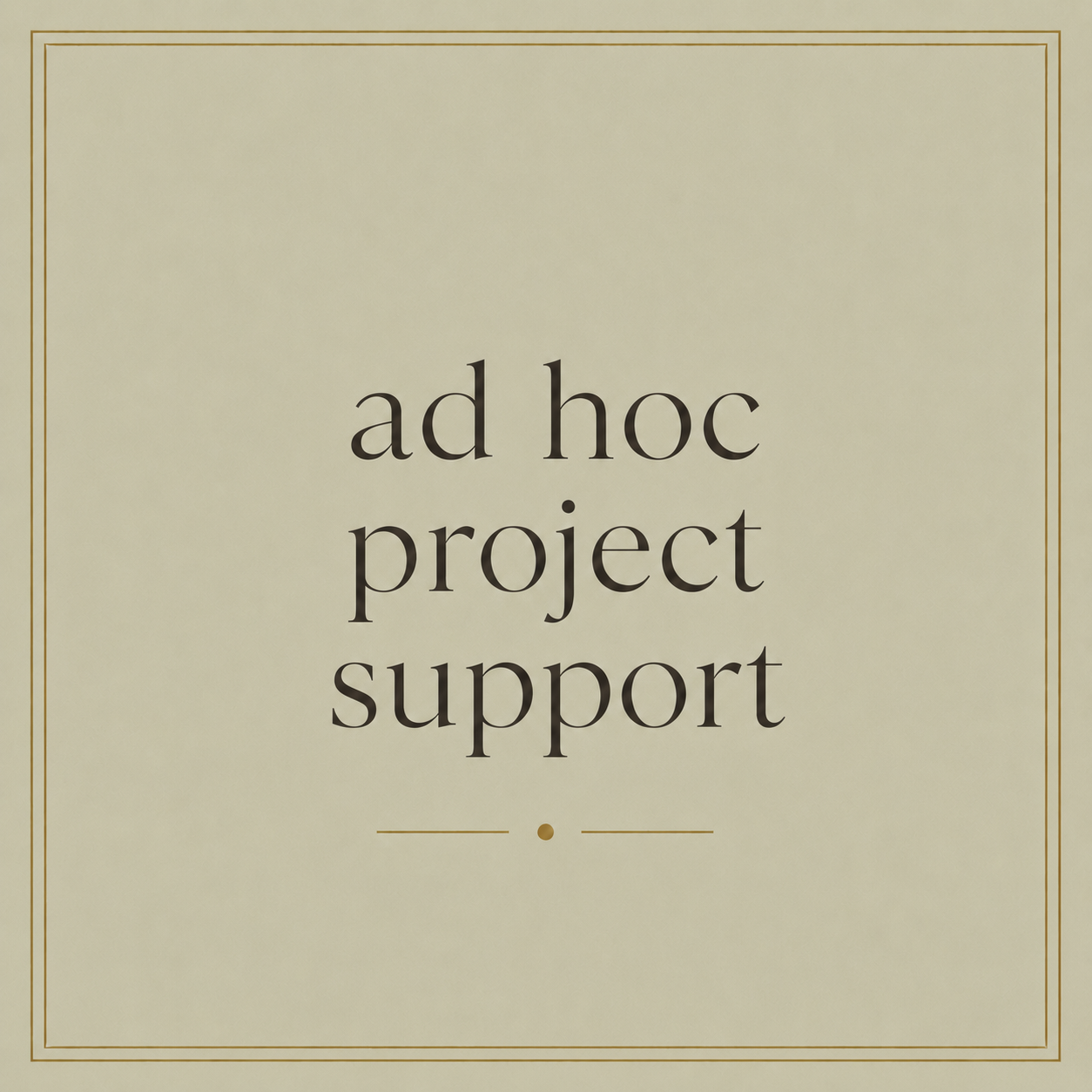 Ad hoc / Project Support