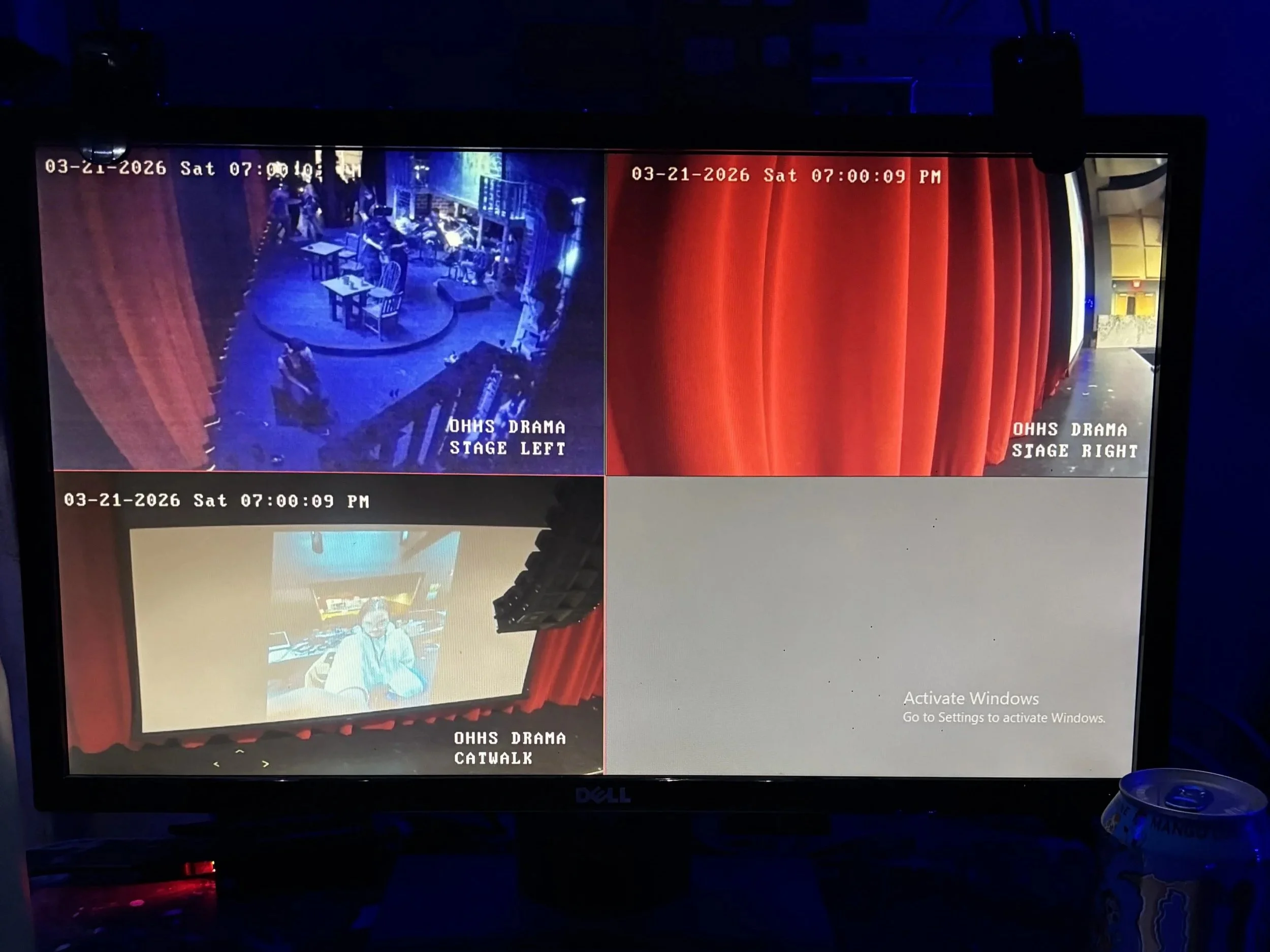 Live-view From Cameras Pre-performance