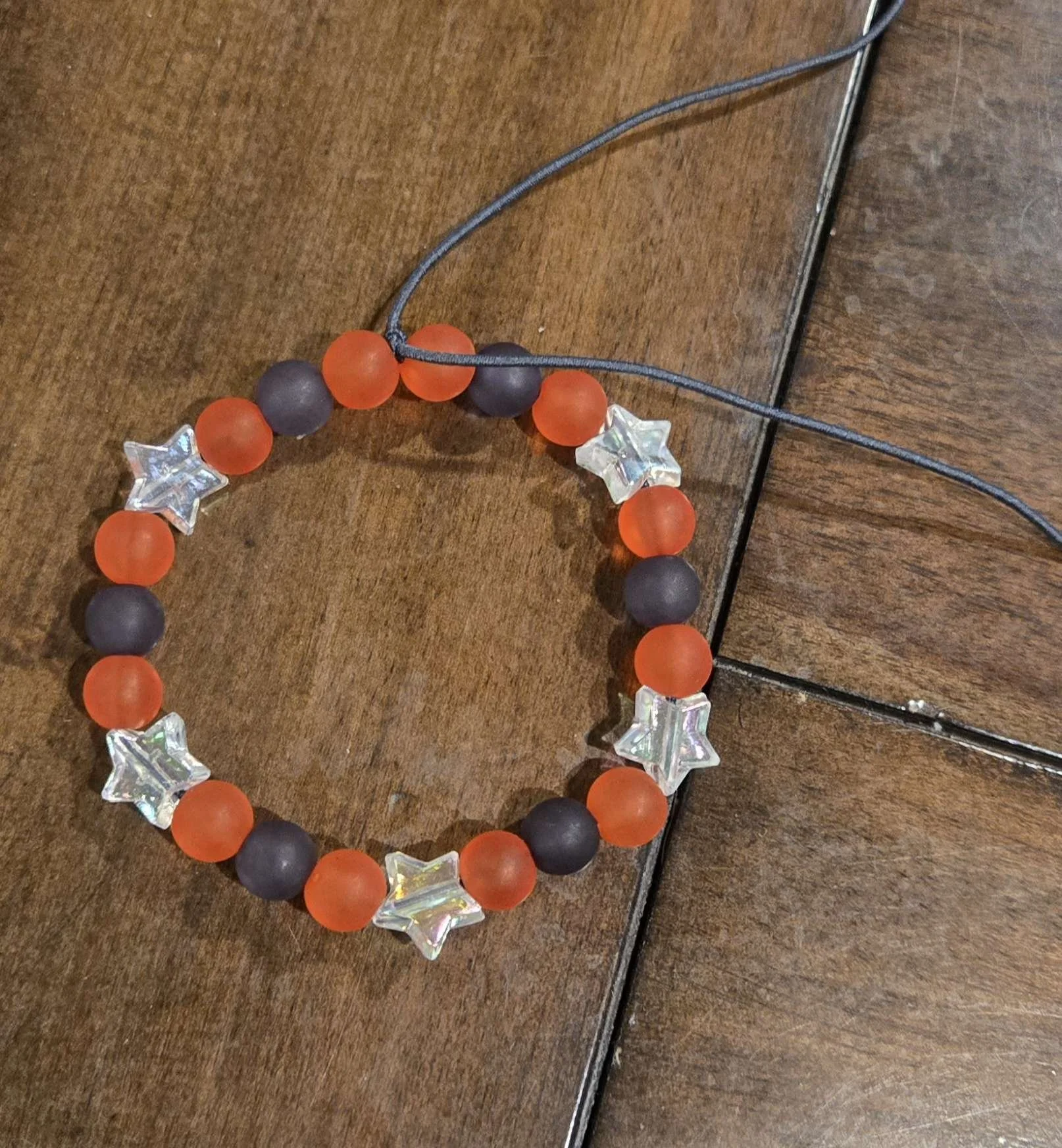 Red, Black, and White Star Bracelet