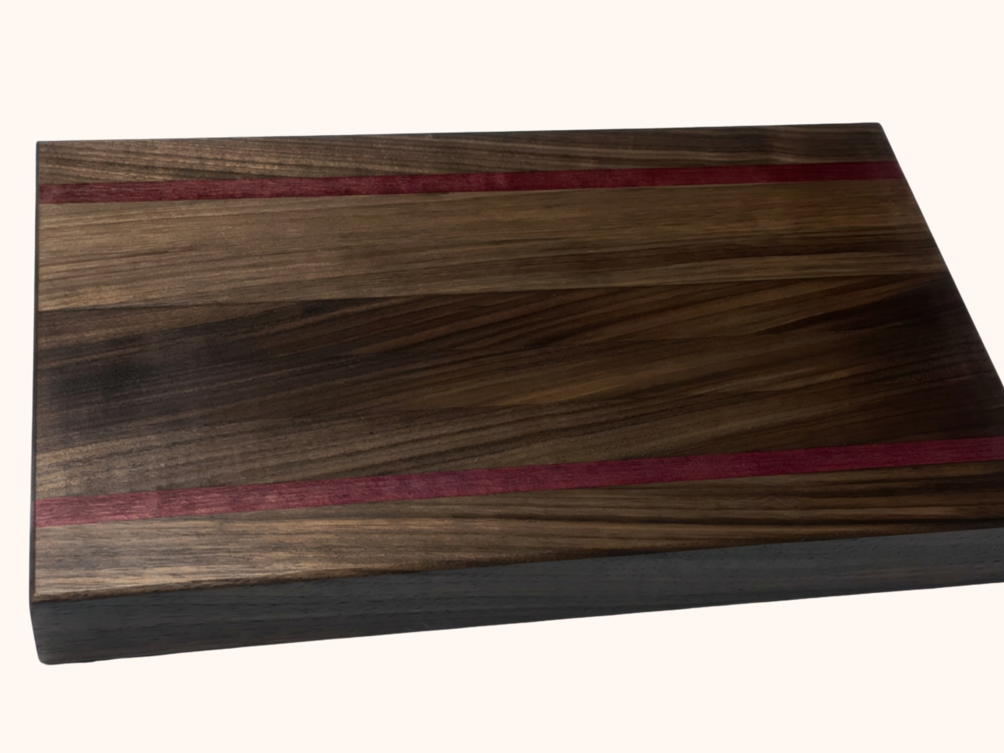 Cutting Board with Inlay Accent Stripes