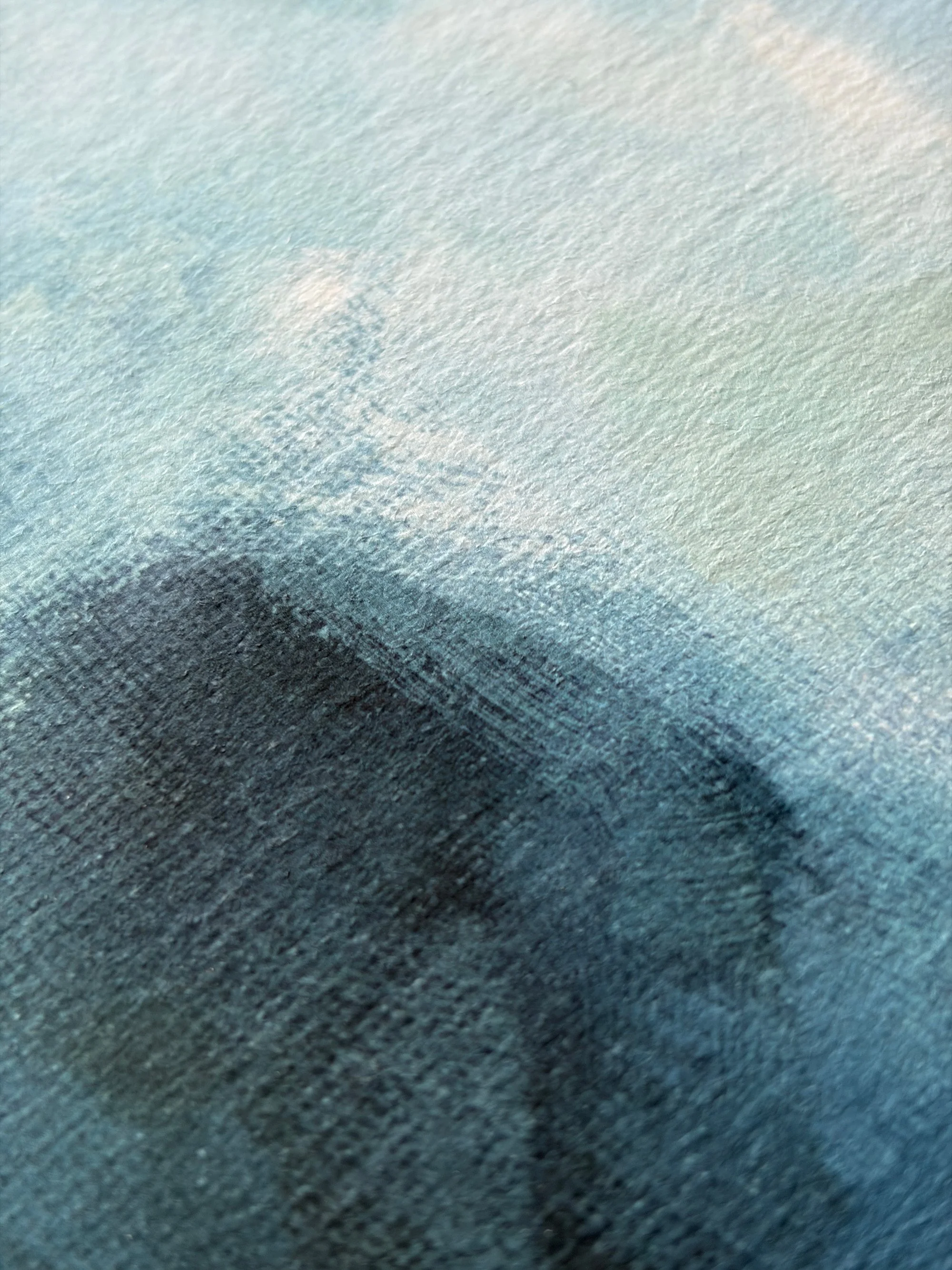 Close-up of soft light, blue-grey colour and fine texture on the Ocean Light fine art print.