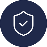 Security shield icon with a checkmark inside