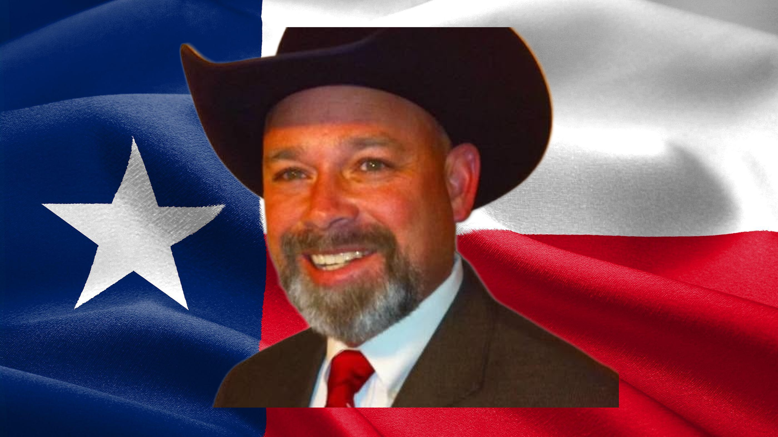 Kyle Butler, set against a background of the Texas flag.