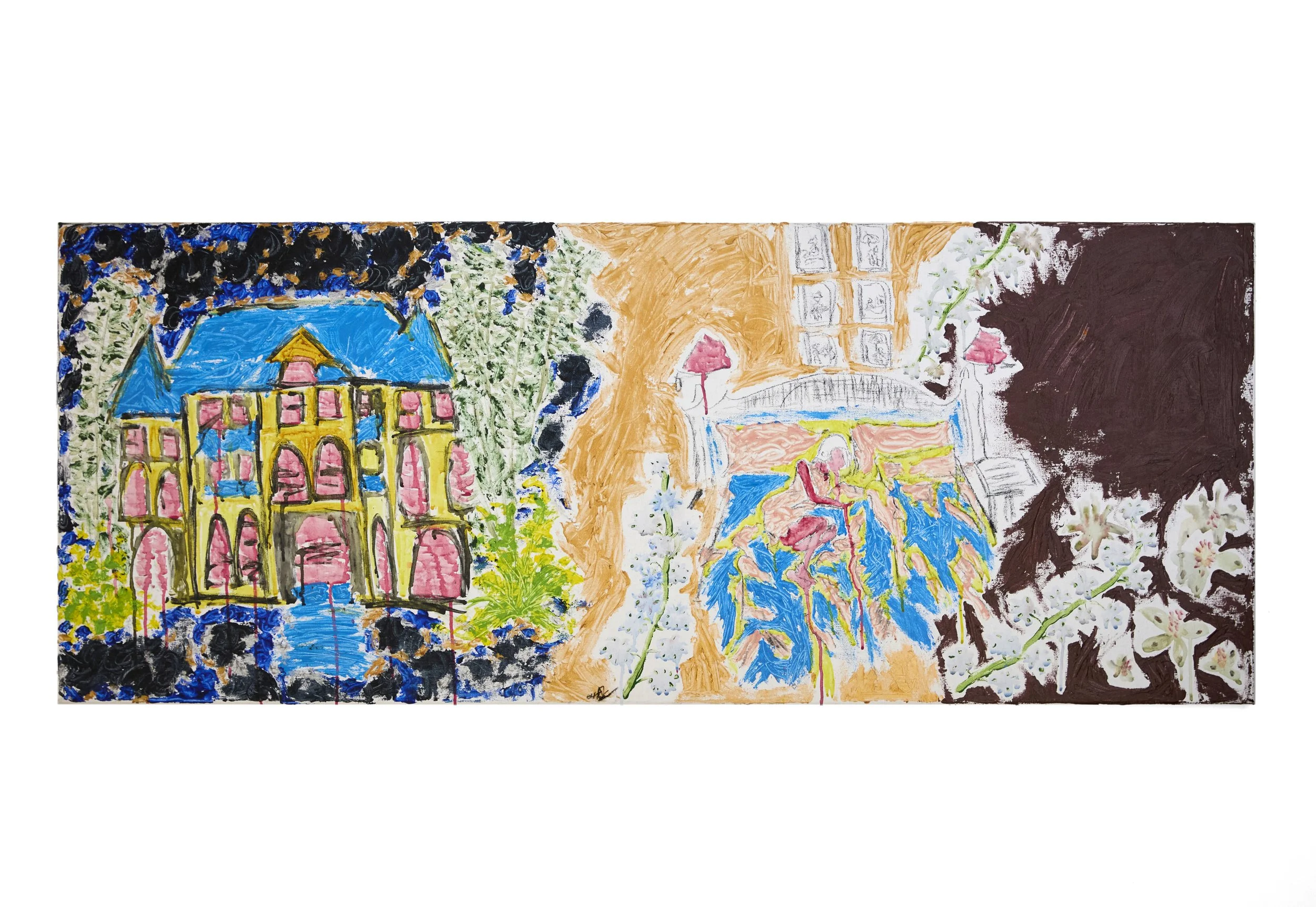 Chiangmai Lover Mix media on canvas 60 x 150 cm 2024