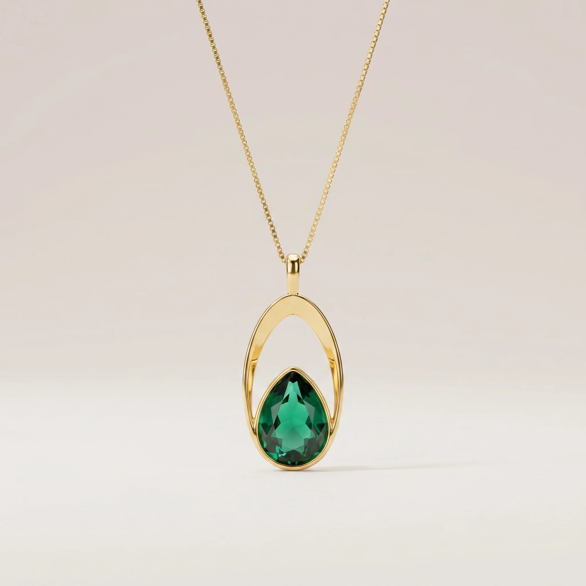 ELAN Emerald Halo Necklace
