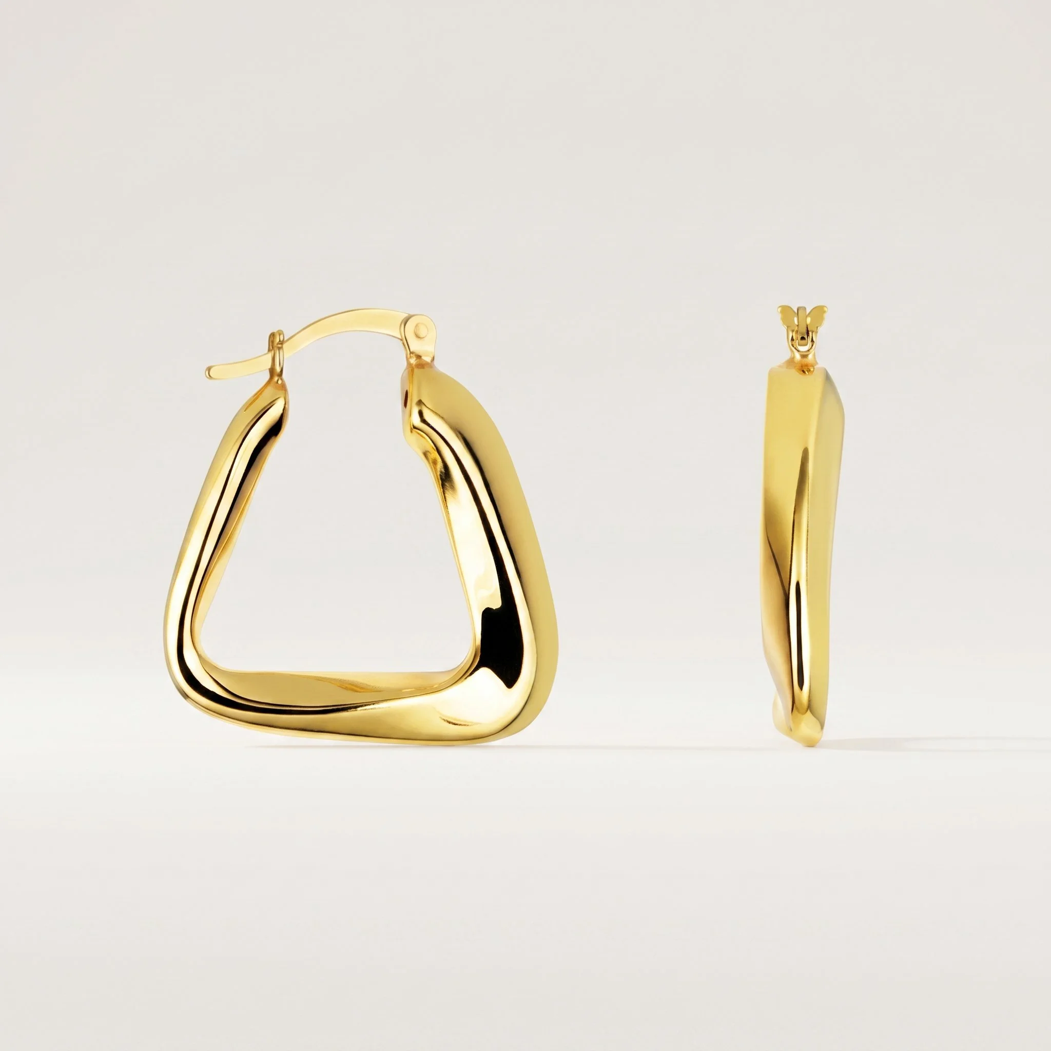 Sculpt Irregular Gold Vermeil Hoops
