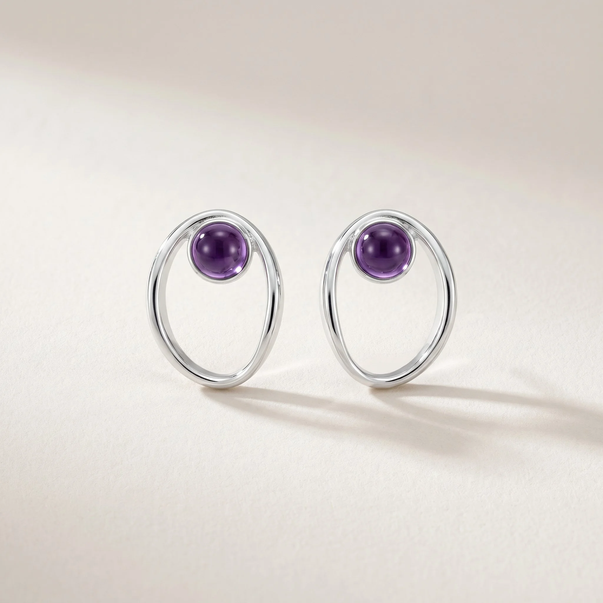 PIORELLE Sculpted Amethyst Earrings