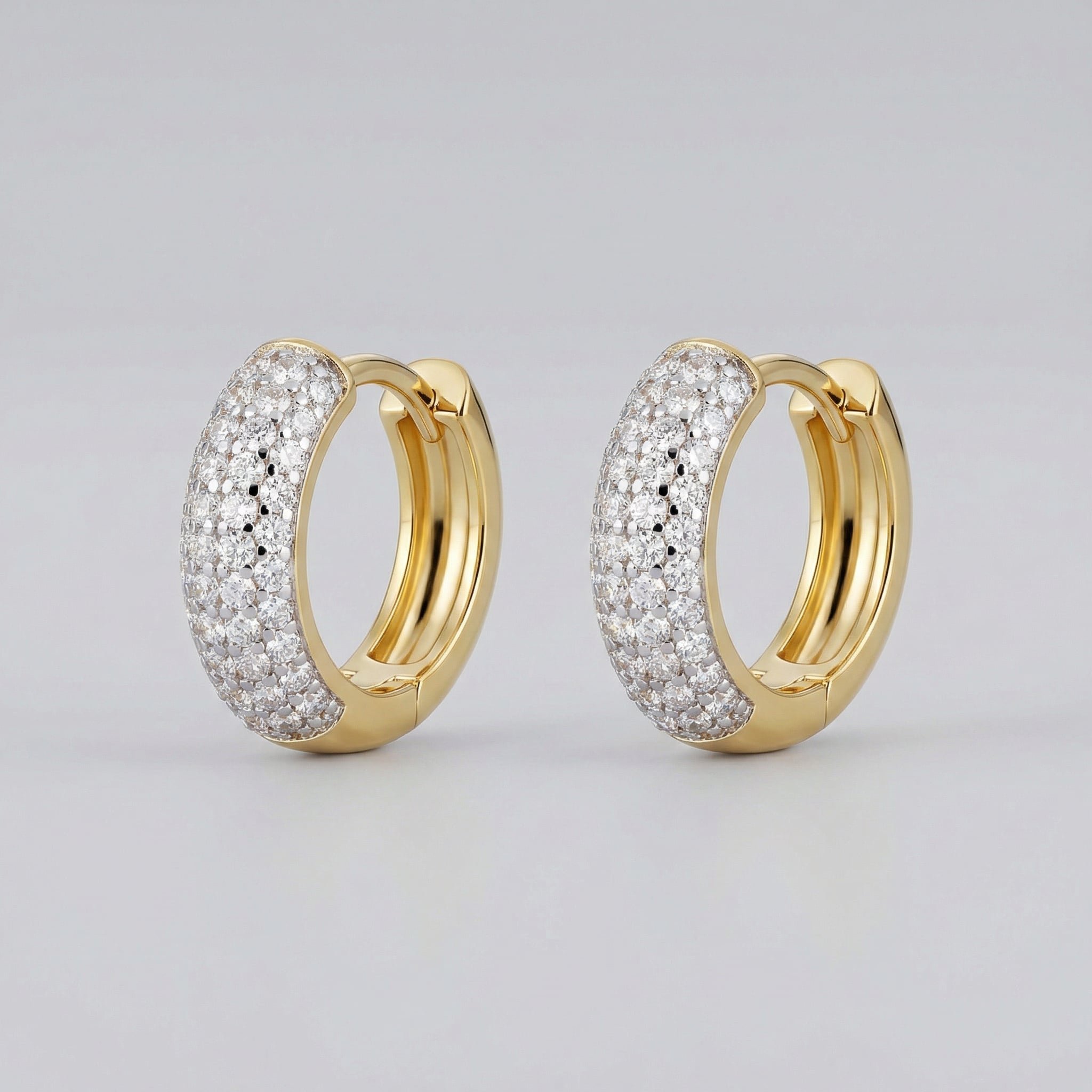 Sterling silver 14x5mm zirconia hoop earring-Purplee Store1.jpg