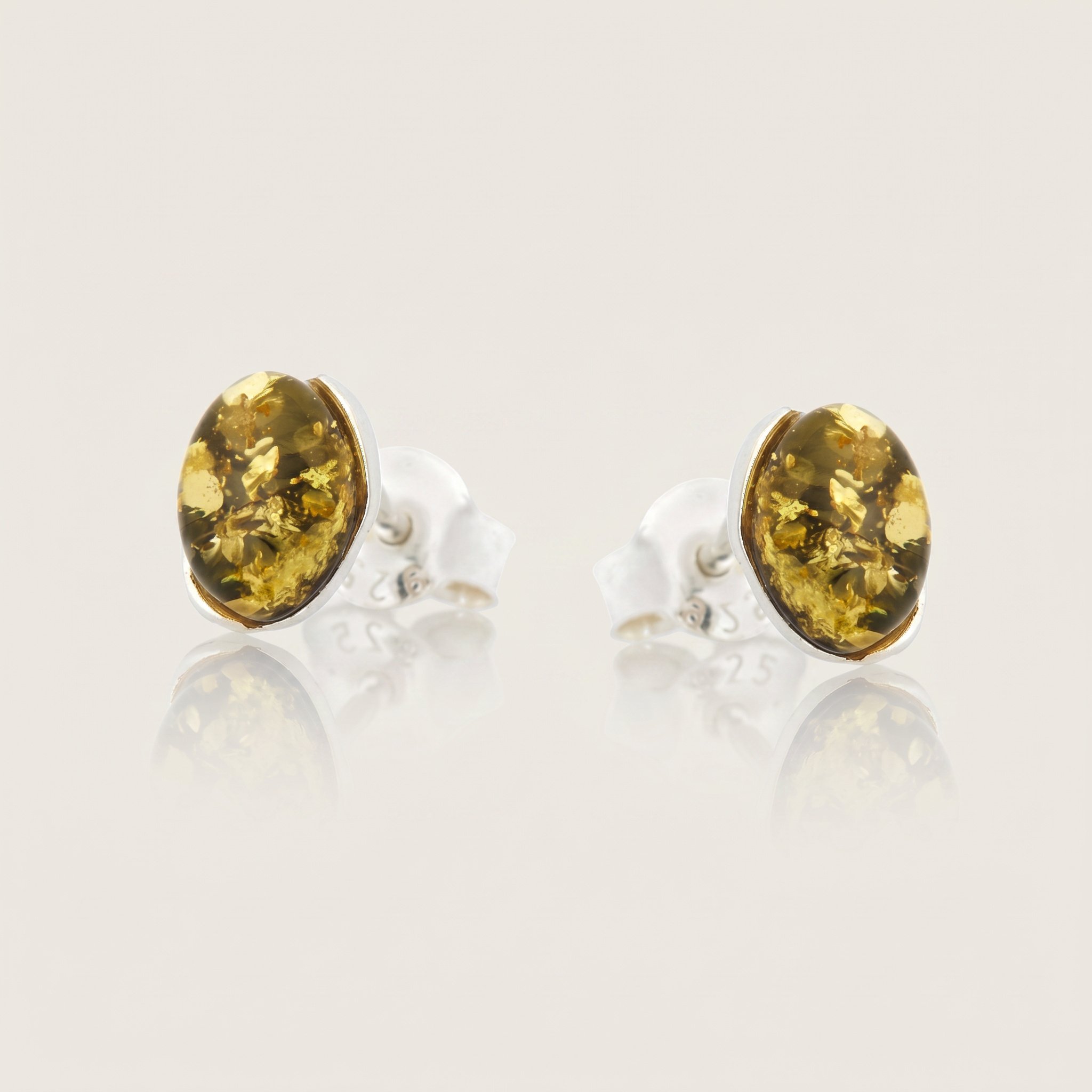Amber Glow Forest Green 925 Silver Drops
