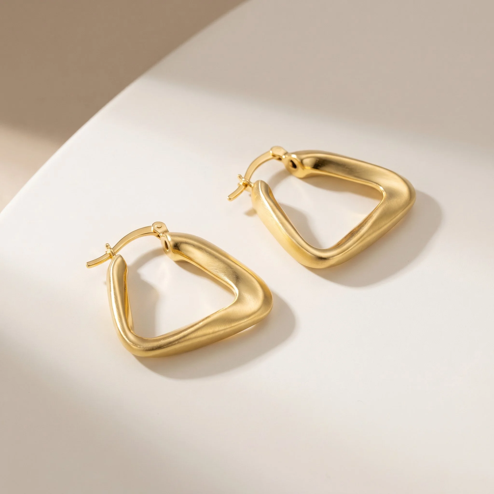 Sterling silver irregular hoop earring (Gold plated) Purplee Store.jpg