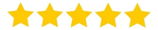 Five yellow stars in a row